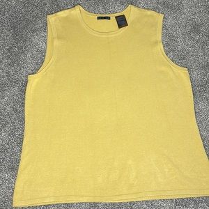 DLG pale mustard yellow knit shell
